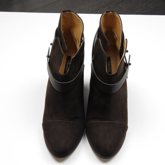 Brown Suede Ankle Boots - Picture 1 of 6